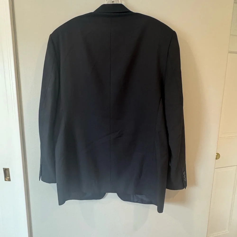 Monsieur Givenchy 42R Navy 100% Worsted Wool 3 Button Blazer Jacket